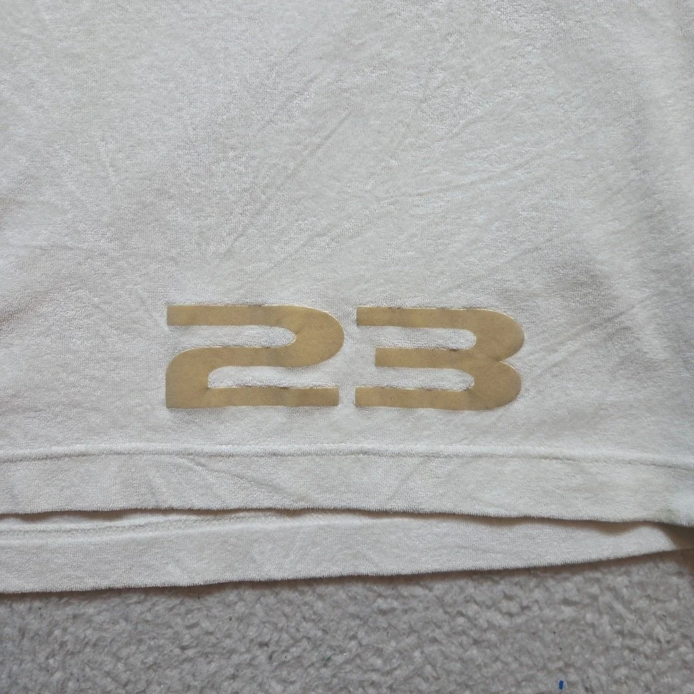 Y2K Jordan Velour Quarter Zip Shirt Men's Medium White Jumpman 23 Microfiber